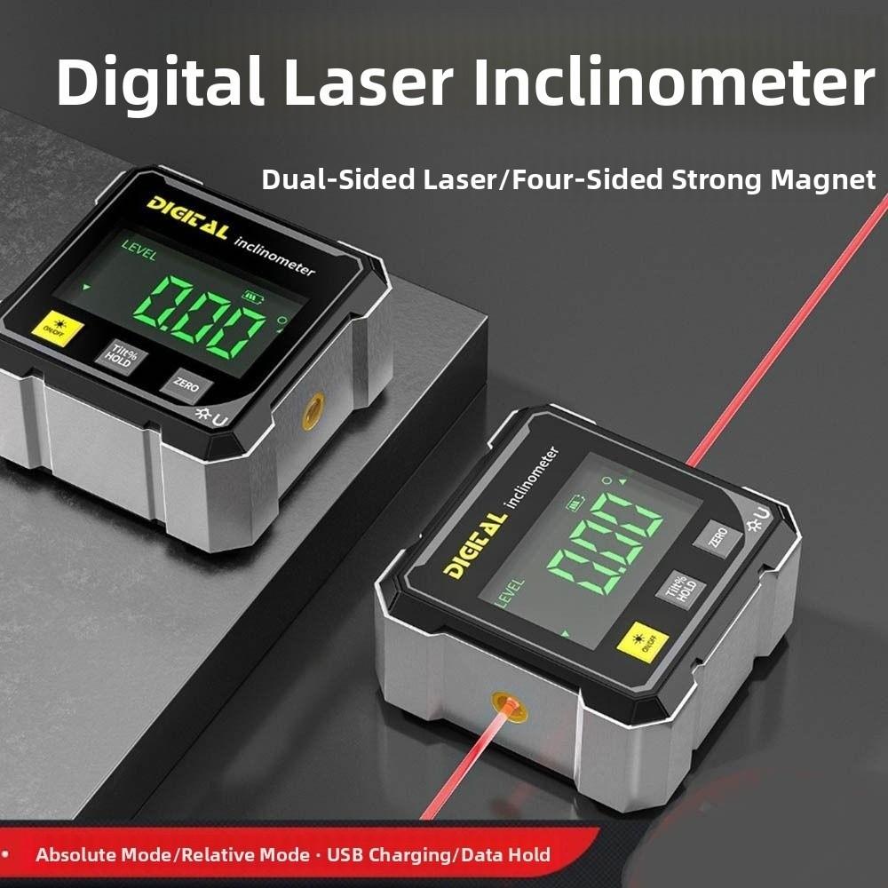 Digitalt display Vinkelmåler med fire sider Tiltvinkelboks Vinkelmåler Elektronisk vater Laser
