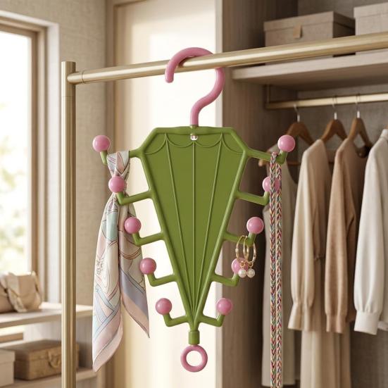 V Shaped Double-Sided Closet Organizer with 360° Rotating Space Saving