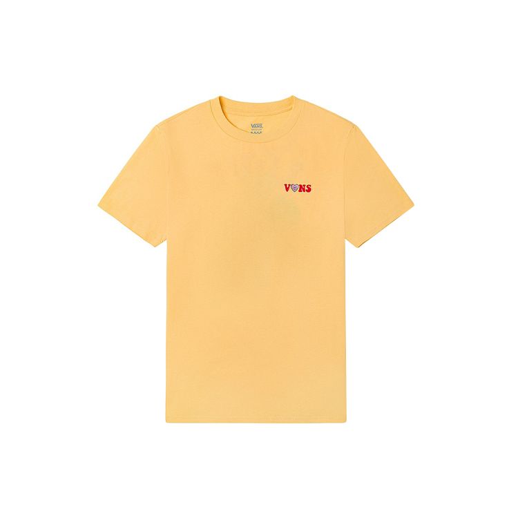 Vans American Retro Cartoon Letter Fun Print Casual Short Sleeve T-Shirt Women Tops Lemon-Yellow VN0A5H7AYE6