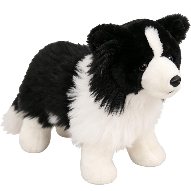 Border Collie Plush Toy - Standing & Lying Poses, Cute Dog Doll Gift