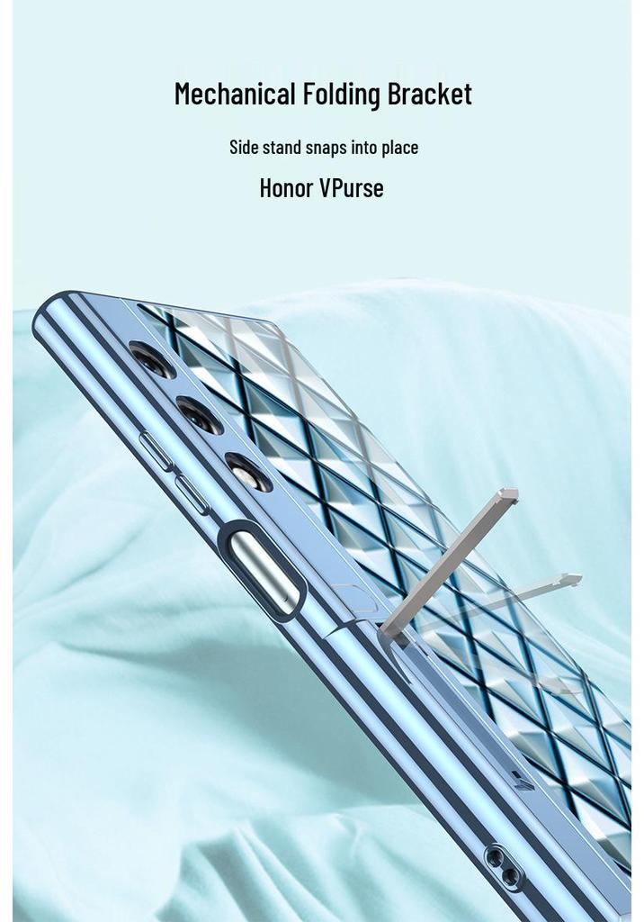 Honor V Purse Foldable Phone Case: Transparent TPU Silicone, Stand Feature, Anti-fall Protection.