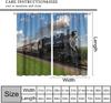 Light Blocking Steam Engine Curtains Old Train Through Country Field Scenery Print Window Treatments Curtain Vintage Polyester With Rod Pocket