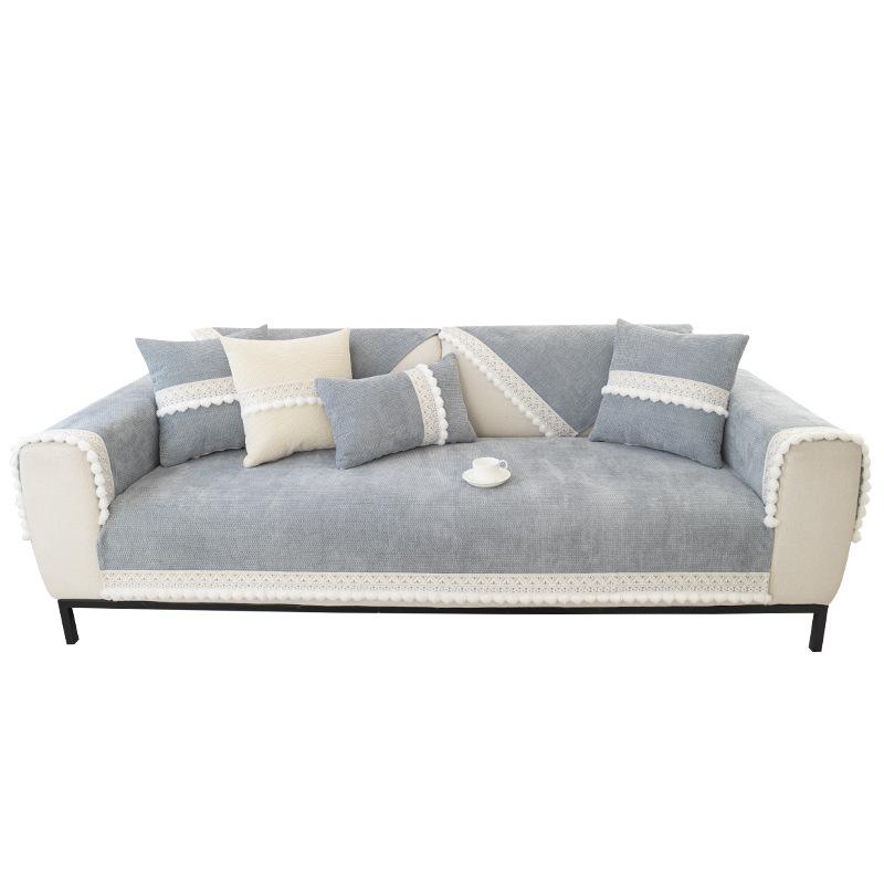 Chenille Sofa Cushion Four Seasons Universal Pure Color Simple Modern Leather Sofa Non-Slip Anti-Scratching Sofa Cover Cover Towel