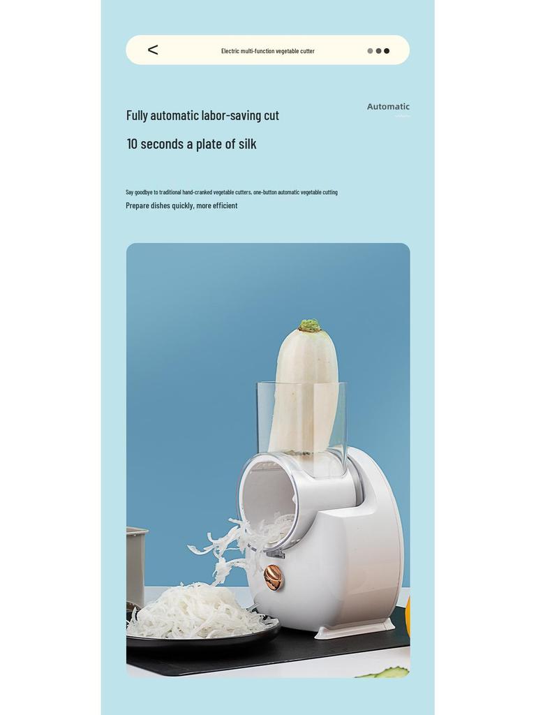 Automatic Multifunctional Vegetable Cutter & Slicer: Efficient Food Processor for Rolling, Slicing, and Shredding