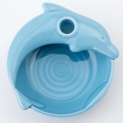 Hasami ware ladle stand, celadon dolphin design, 20011