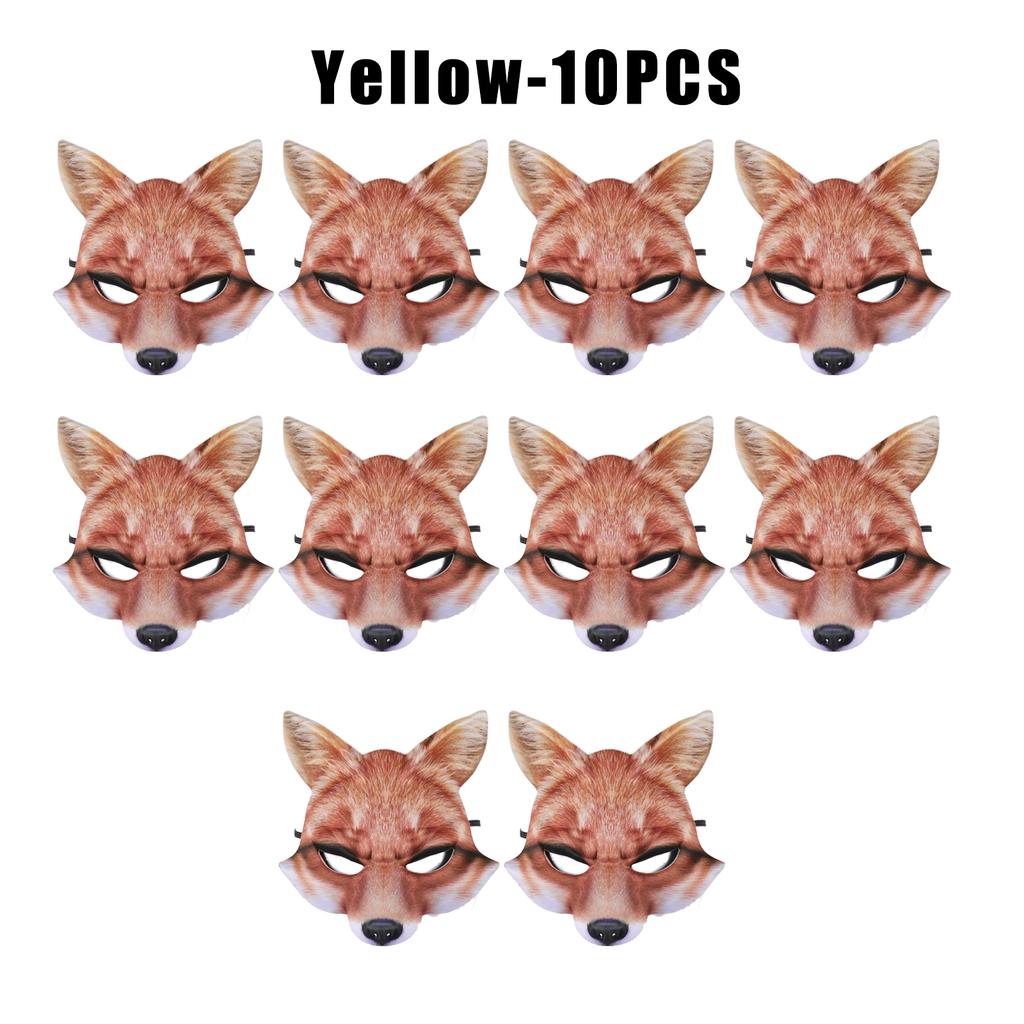 Breathable EVA Fox Half Mask Halloween Animal Cosplay Prop White Fur Effect Party Masquerade Lightweight Face Cover