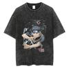 Men Streetwear Tshirt Japanese Anime Naruto Graphic TShirt Cotton  Harajuku Washed T Shirt Summer Hip Hop Tops Tees Black