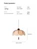 Wabi-Sabi Retro Japanese Mid-Century Fabric Chandelier for Bedroom, Restaurant, or Bar
