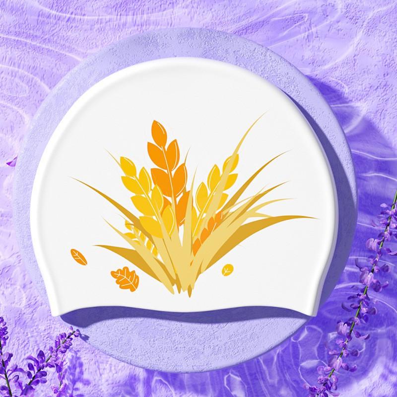 Adult Swimming Cap Women s Long Hair Highly Elastic Waterproof Comfortable Head-printed Fashionable Silicone