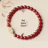 Women's Red Agate & Hetian Jade Gourd Good Luck Bracelet 