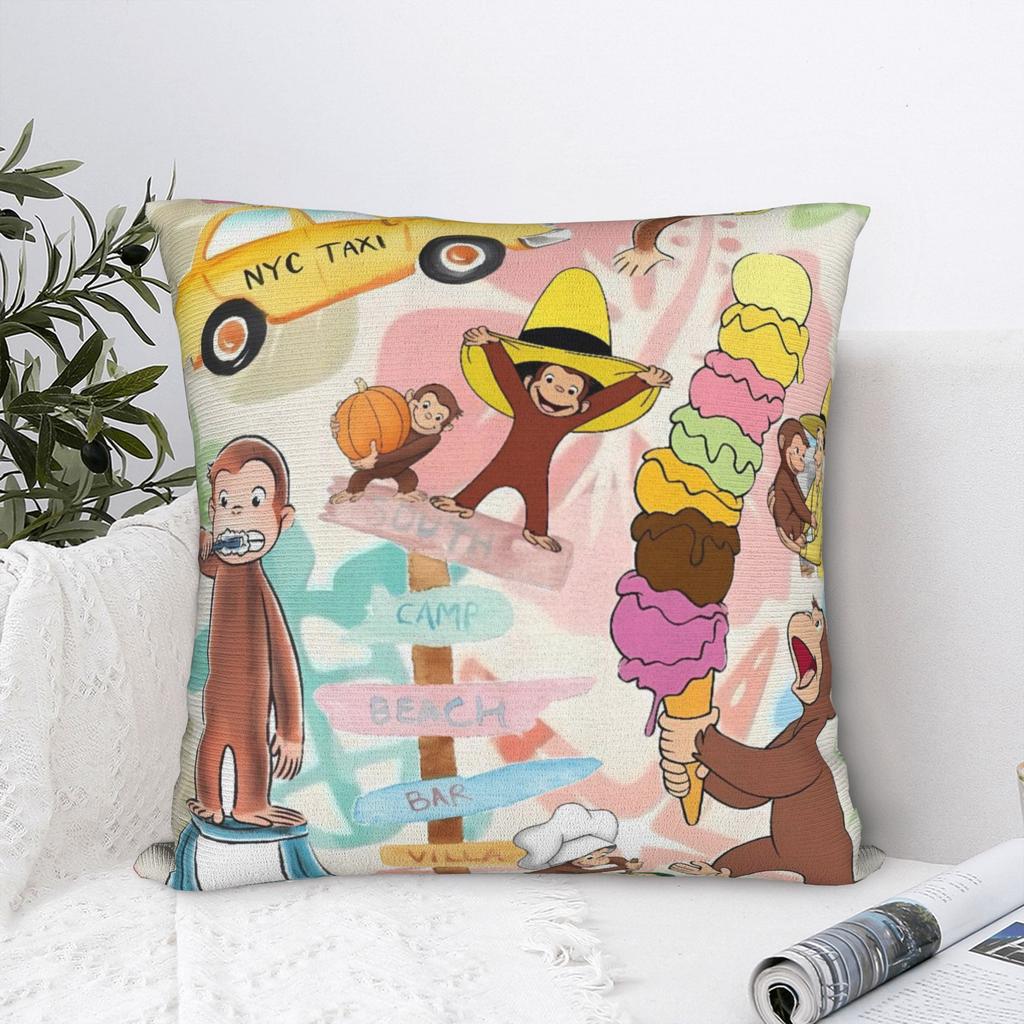 Curious George-s Pillow Cover Vintage Pillow Case For Living Room Sofa Design Pillowcases Gift Idea
