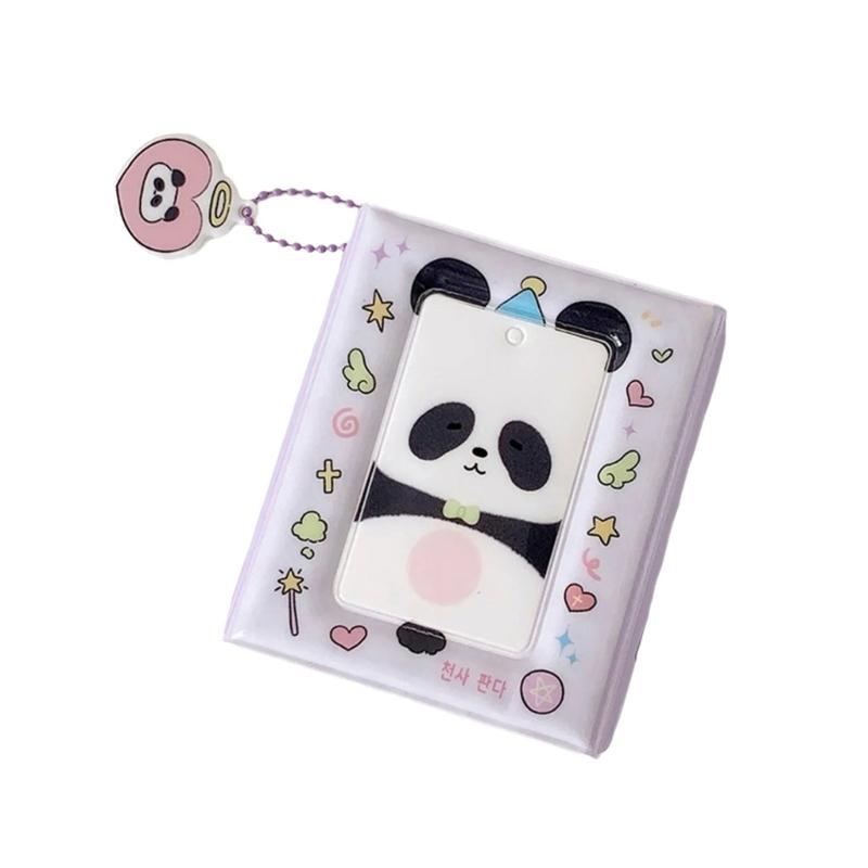 Cute Animal Theme Kpop Photocard Organizers 40 Pocket PVC Binder Book Mini Travel Photo Album with Charm for Fan Gift