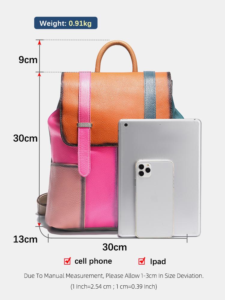 Zency Women's Stylish Genuine Leather Backpack Large Capacity Rucksack For Ladies