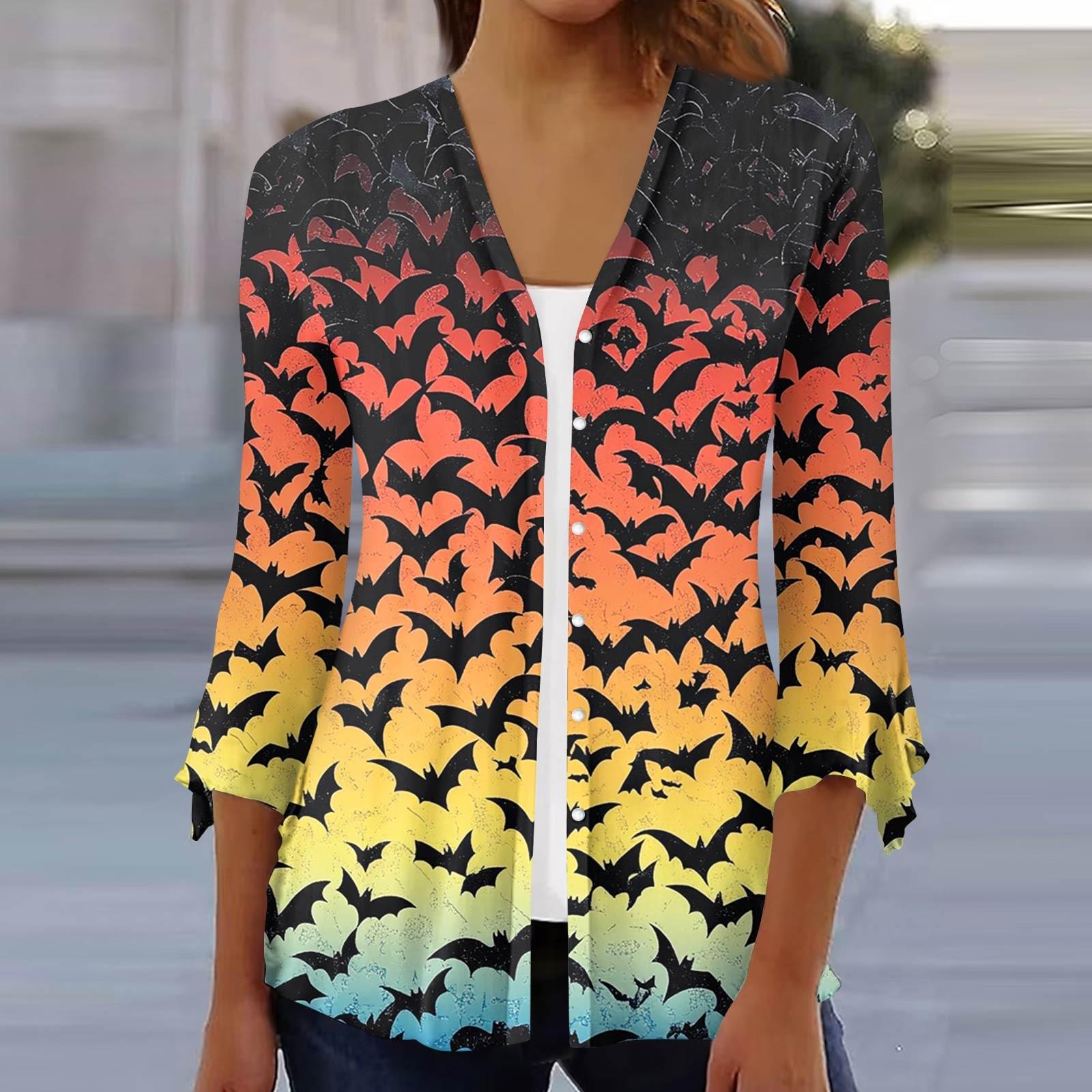 

Женский свободный повседневный кардиган-топ с принтом и рукавами семь восьмых на пуговицах XL жёлтый