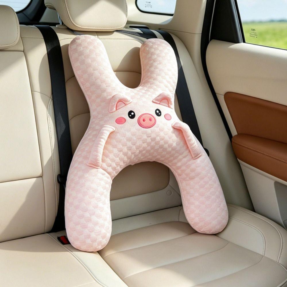 Comfortable Car Seat Neck Pillow Soft Car Headrest Cartoon Style Lumbar Support Pillow  Kids