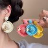 2026 Beach Resort Woven Straw Hat Earrings: Fairy-Style, Photo-Ready Studs for Women