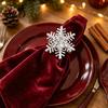 Exquisite Table Accessories Rhinestone Snowflake Napkin Ring, Metal Holder, Winter Theme Home Decor Holiday Ring for Christmas Dinner Thanksgiving