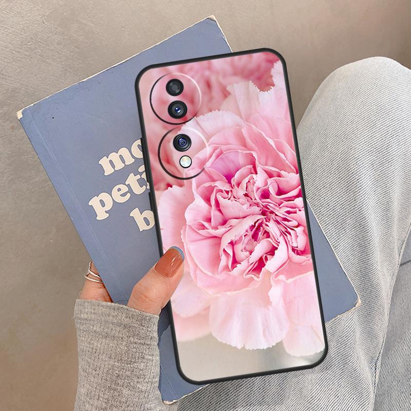 Elegant Pink Purple Peony Flower Case For Honor Magic 8 Pro 5 6 7 Lite Cover For Honor 400 200 90 70 50 X8a X8b X9a X9b X9c