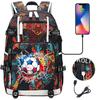 Fußball USB-Kopfhörer Rucksack für Teenager Schüler Jungen Mädchen Lässig Reise Doppelschulter
