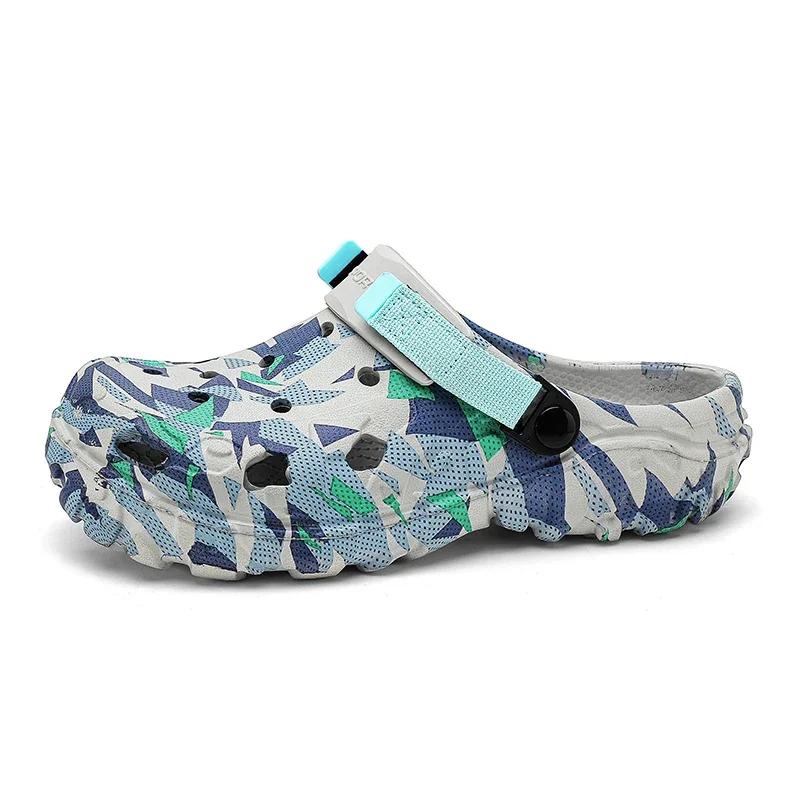 

18 New Men s Clogs Slippers Sandal Men Garden Shoes Flat Camouflage Sandals Male Sneakers Outdoor Flip Flops Home Clogs 47 синій