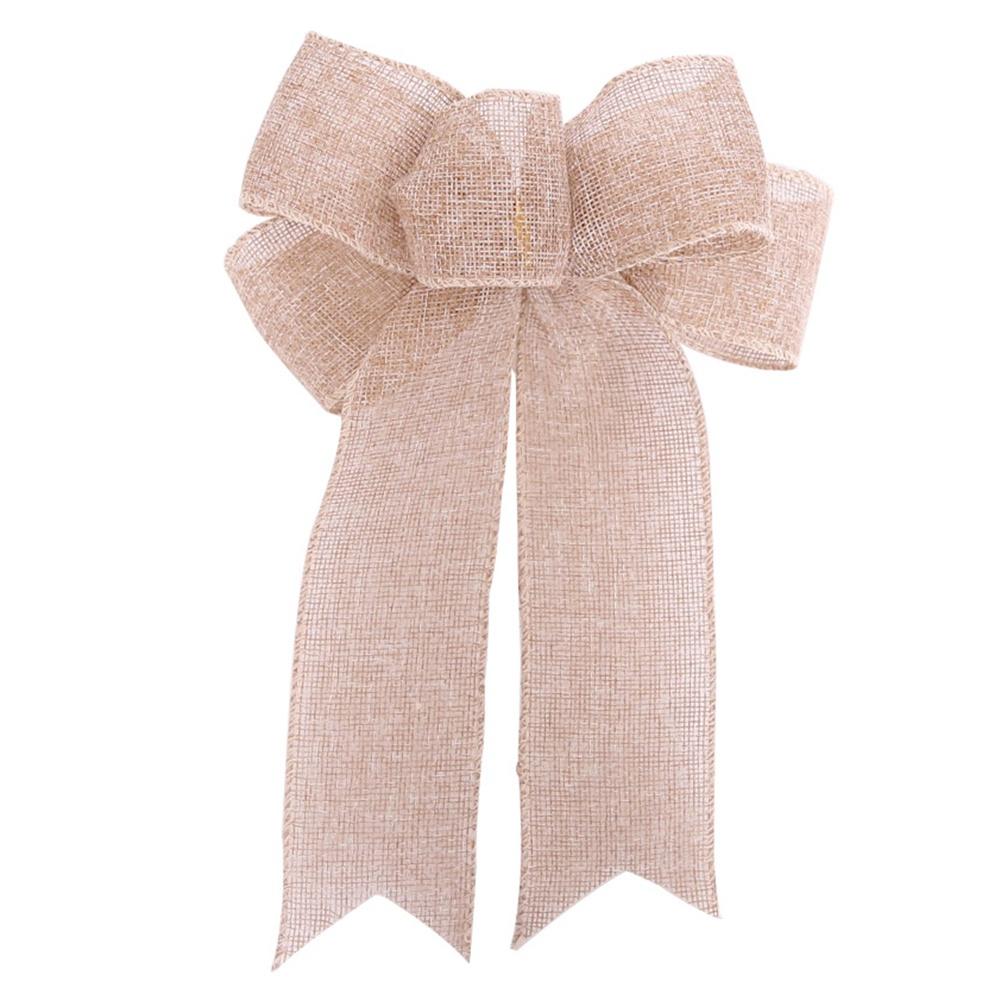 Christmas Tree Topper Bowknot Handmade Bowknot Flocking Cloth Outdoor Decorations