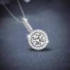 6.5mm 925 Sterling Silver Moissanite Pendant Necklace Ideal Gift For Proposal Engagement Anniversary