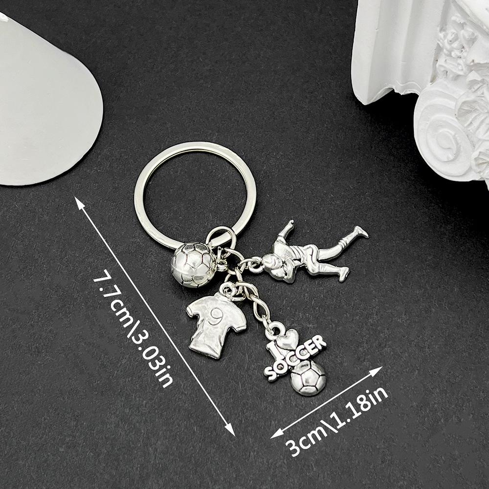 European & American Personality Sports Keychain - I Love Football Metal Alloy Pendant Charm