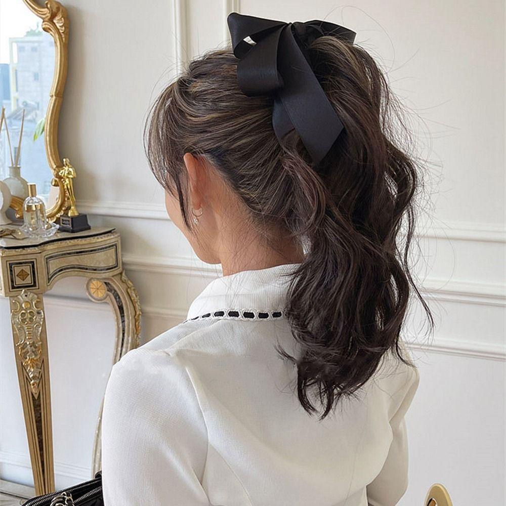 Hair Accessories Satin Ribbon Colth Banana Clip Girls Hairpin Bow Headwear Korean Style Hair Clip