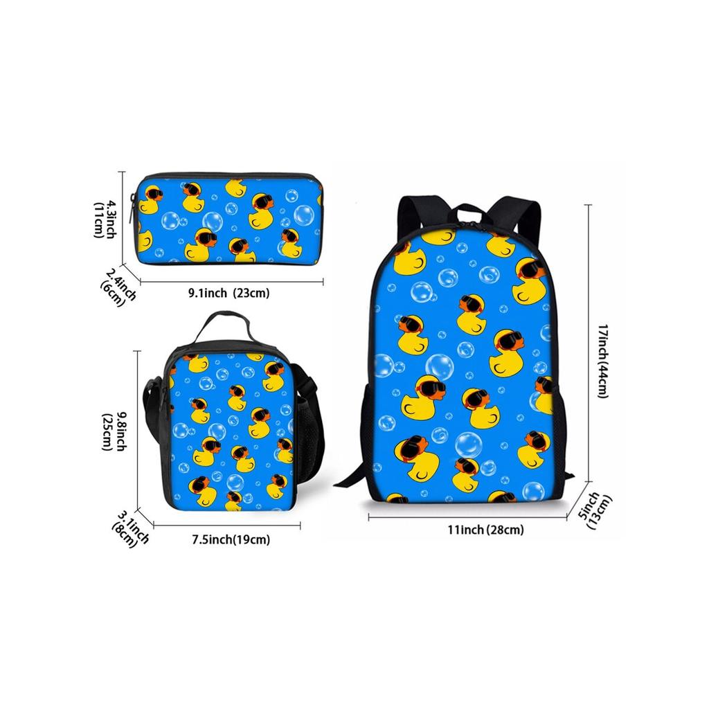 Football Print Three Piece Rucksacks Set for Boys Plus Girls Best Gifts 2D Flat Animated School Carrier for Children