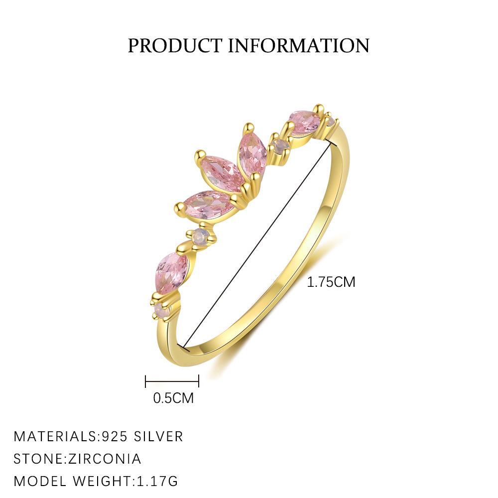 925 Sterling Silver Colorful Zircon Stars Moon Open Ring for Women French Exquisite Sweet Jewelry Gifts