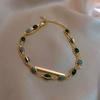 Luxury Love Gold Hotan Jade Lady Bracelet, Leaf Love Double Layer Girl Bracelet Jewelry Gifts