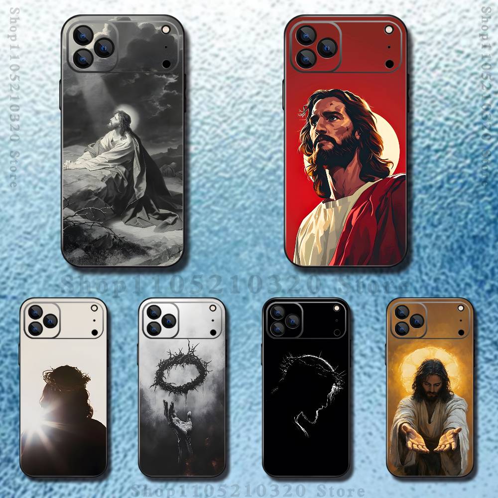 Belief Jesus Bible Phone Case For iPhone 17,16,15,14,13,12,11,Pro Max,XSX,,XR,SE,Mini,8,7,Soft Silicone Black Cover