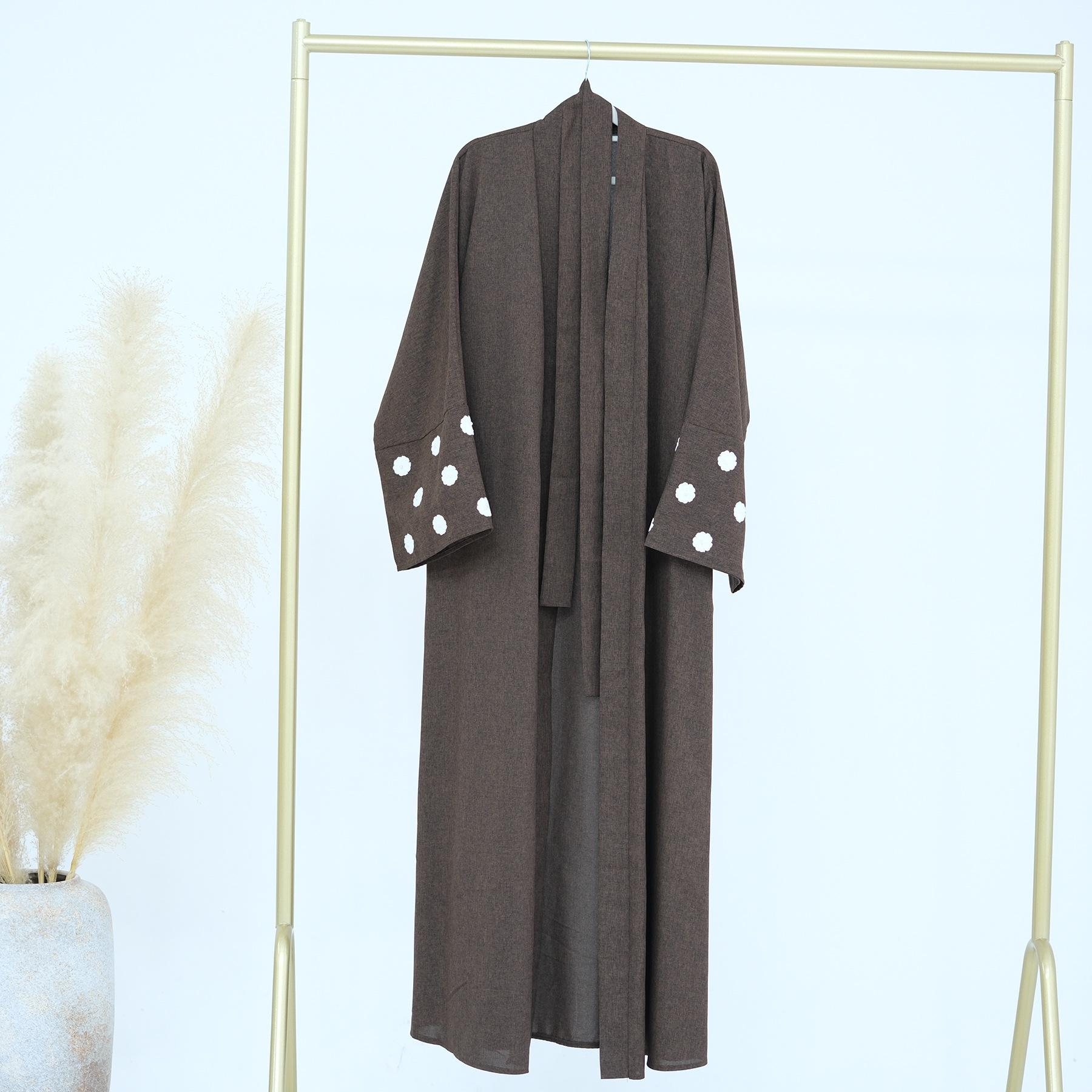 

Loriya 2024 Elegant Embroidered Cardigan Robe LR852 52 кавовий