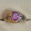 Amethyst Oval Cut Gemstone With 925 Sterling Silver Ring For Men's #A670 JL375657081786