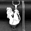 Hohler Hahn Hahnen Tier Anhänger Halskette Für Frauen Männer Edelstahl Gold Silber Farbe Morgen Wecker Kette Schmuck