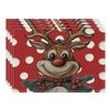 Christmas Placemats with Comical Reindeer Prints Christmas Treesdining Tables Kitchens Bar Counters Insulation Home Decor