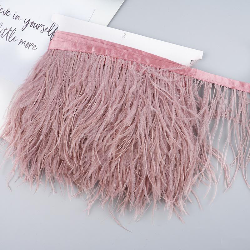 Diy Handmade Accessories Colorful Ostrich Feather Cloth Edge Decorative Accessories Clothing Accessories Wedding Skirt