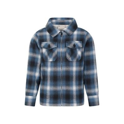 Childrens/Kids Stream Checked Borg Lined Full Zip Shirt Jacket