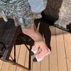 Traubenmutter gleiche 2025 neue französische kleine duftende Stil Farbabstimmung Tasche Kopf leer Sandalen runder Kopf Temperament niedriger Absatz Sandalen