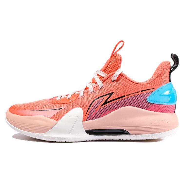 

New LiNing Speed 7 Non slip Wear resistant Shock Absorption Low Top Basketball Shoes Men s Tea Flower Red ABPT013-8 44