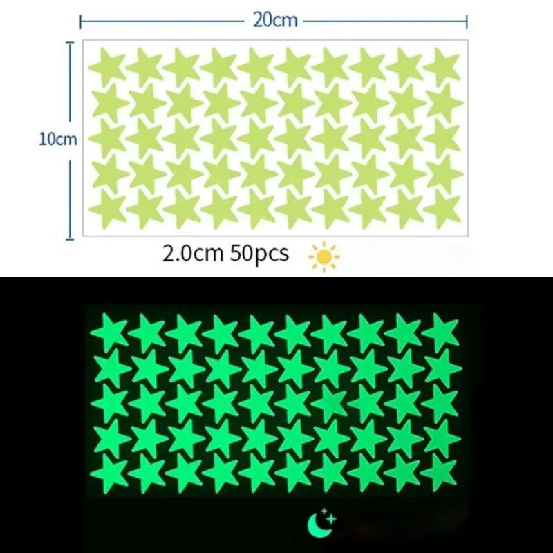 2-pack Luminous Wall Stickers Rooms Dots Stars Ceiling Wall Decals Glowing Stickers Decals Glow In The Dark Home Decor for Kids