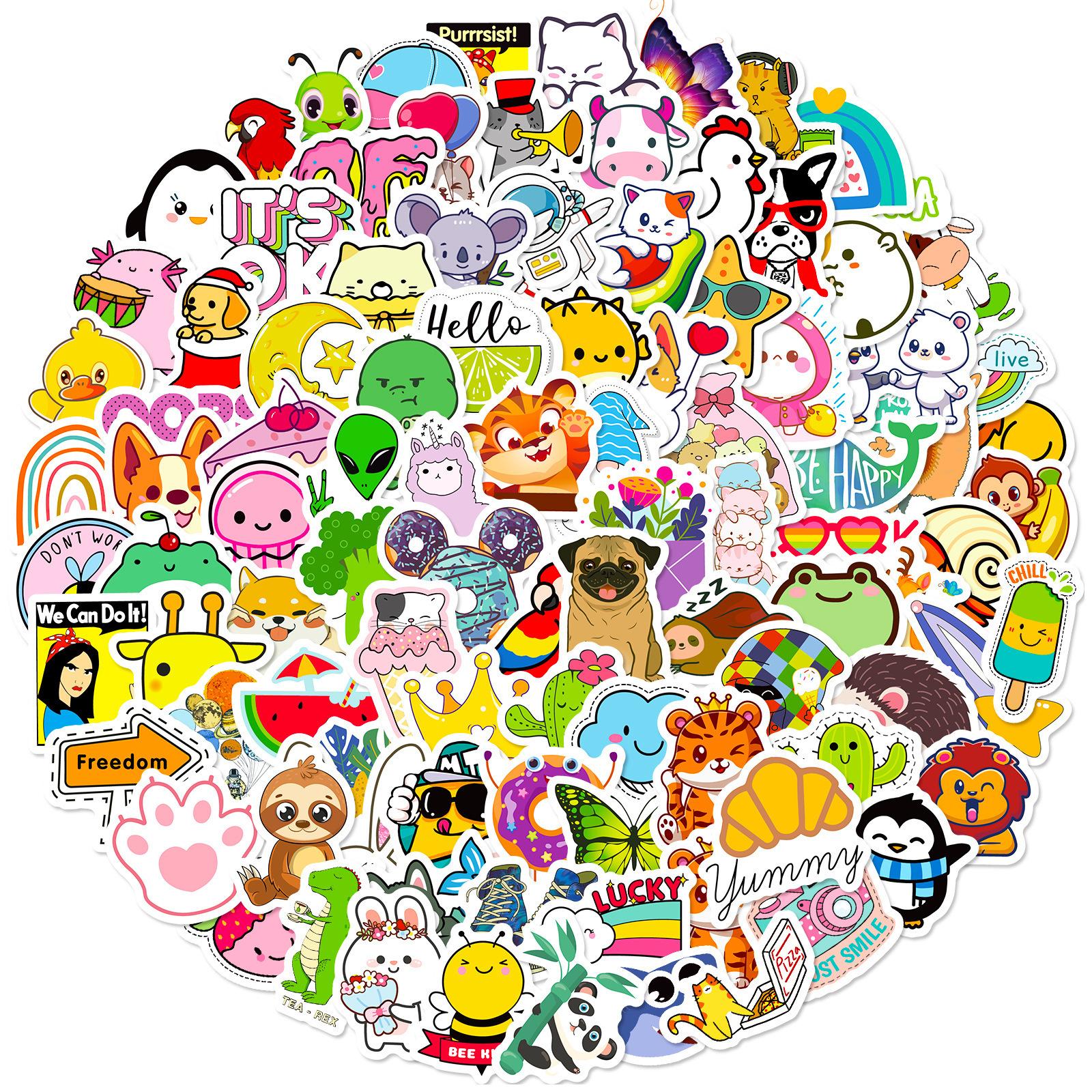 

100 Наклеек-граффити 4Cmvsco малого размера, креативные наклейки «Смешай и сочетай», маленькие и свежие