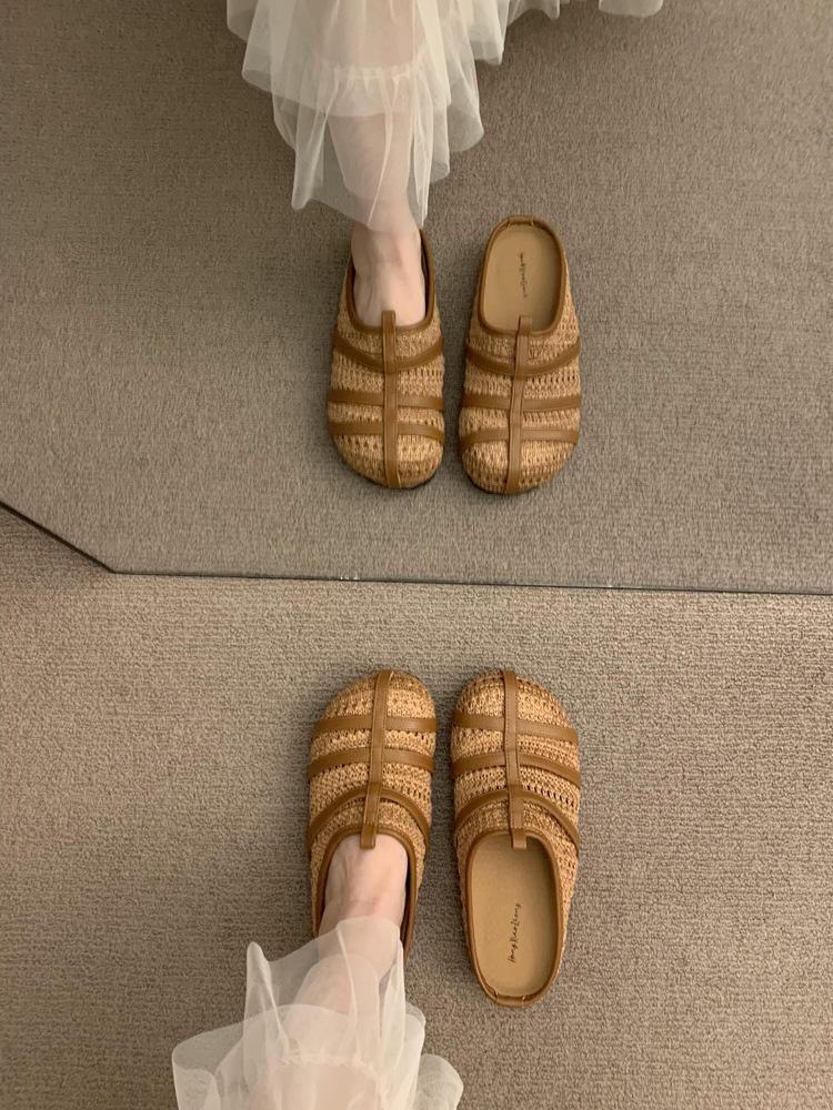 

2025 summer new inner height increase French sequins Mary Jane bag head half shoes women s skirt silver sandals 39