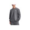 Under Armour Solid Logo Print Crew Neck Sweatshirt Men Tops Peach Grey 1374250-012