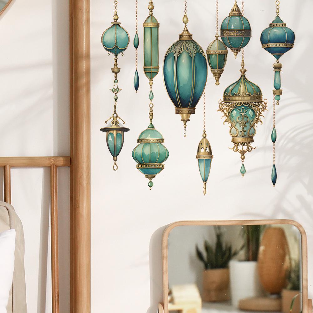 Removable Retro Green Decoration Bedroom Wardrobe Window Wall Sticker Self-Adhesive Decals