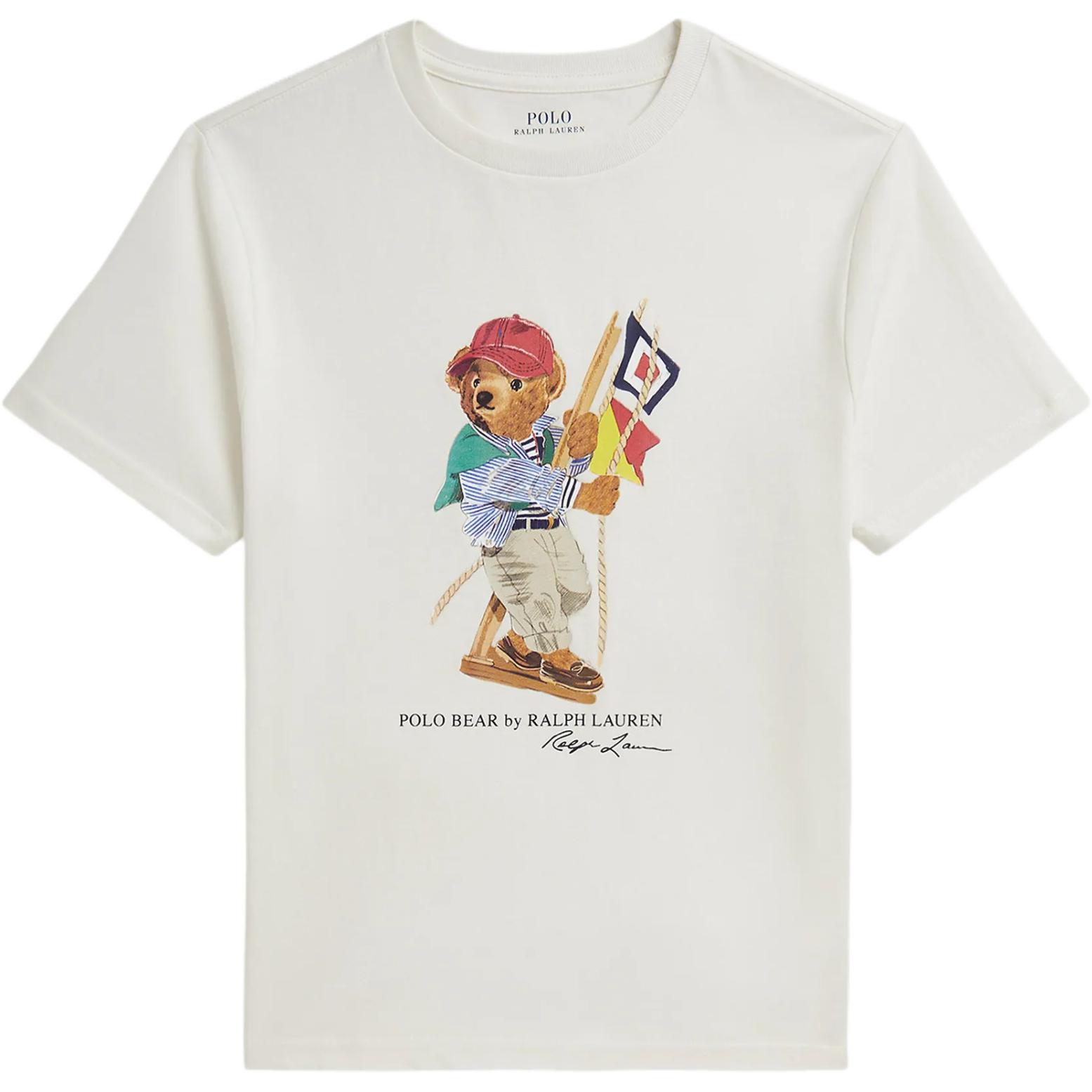 

Polo Ralph Lauren Футболка с принтом Polo Bear, короткий рукав, круглый вырез, детские топы 323A12428-001 M