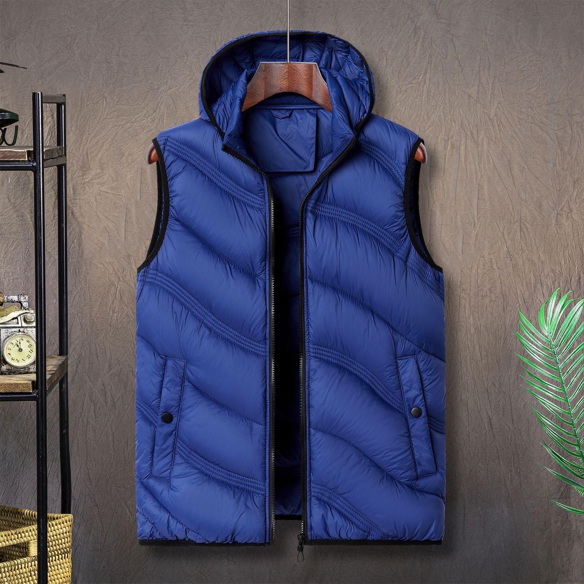 

Vest cotton-padded clothes autumn and winter men s simple casual vest men XXXXXXL синій