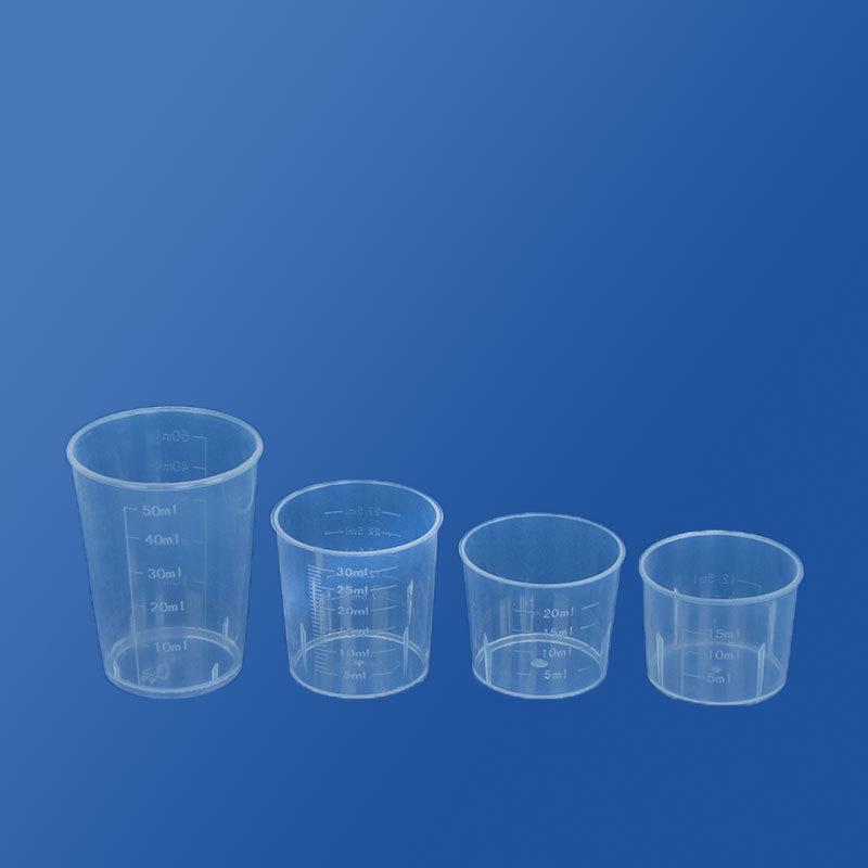 Transparent Round Handleless Measuring Cup with Spout and Scale