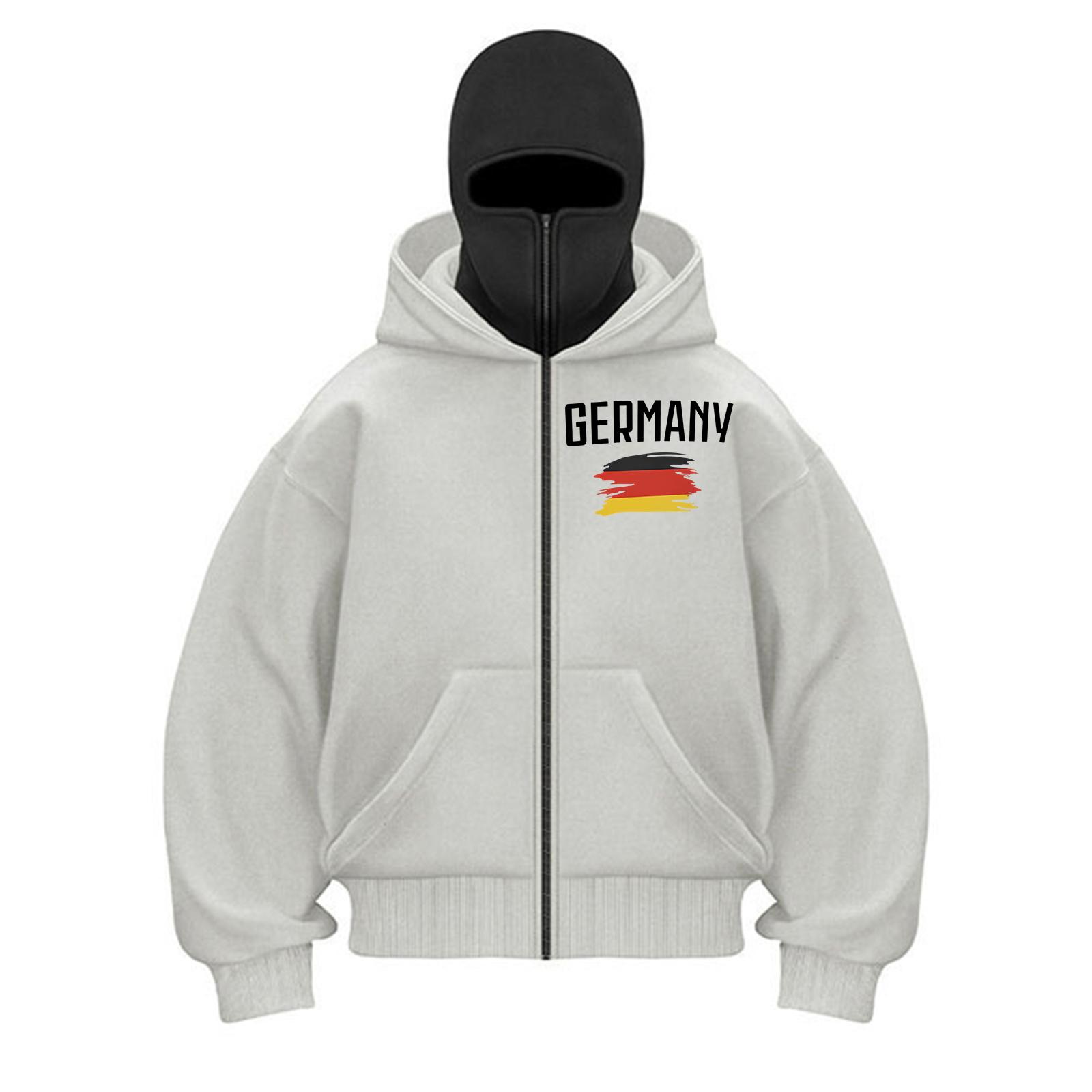 

Мужской кардиган с двойным капюшоном, свободный, уличный, модный, на молнии M