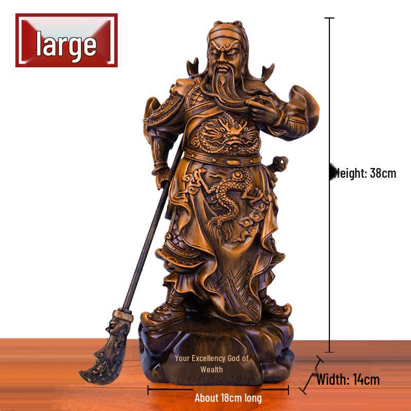 Wealth-Bringing Guan Gong Statue: Martial God Figurine for Home or Office Decor